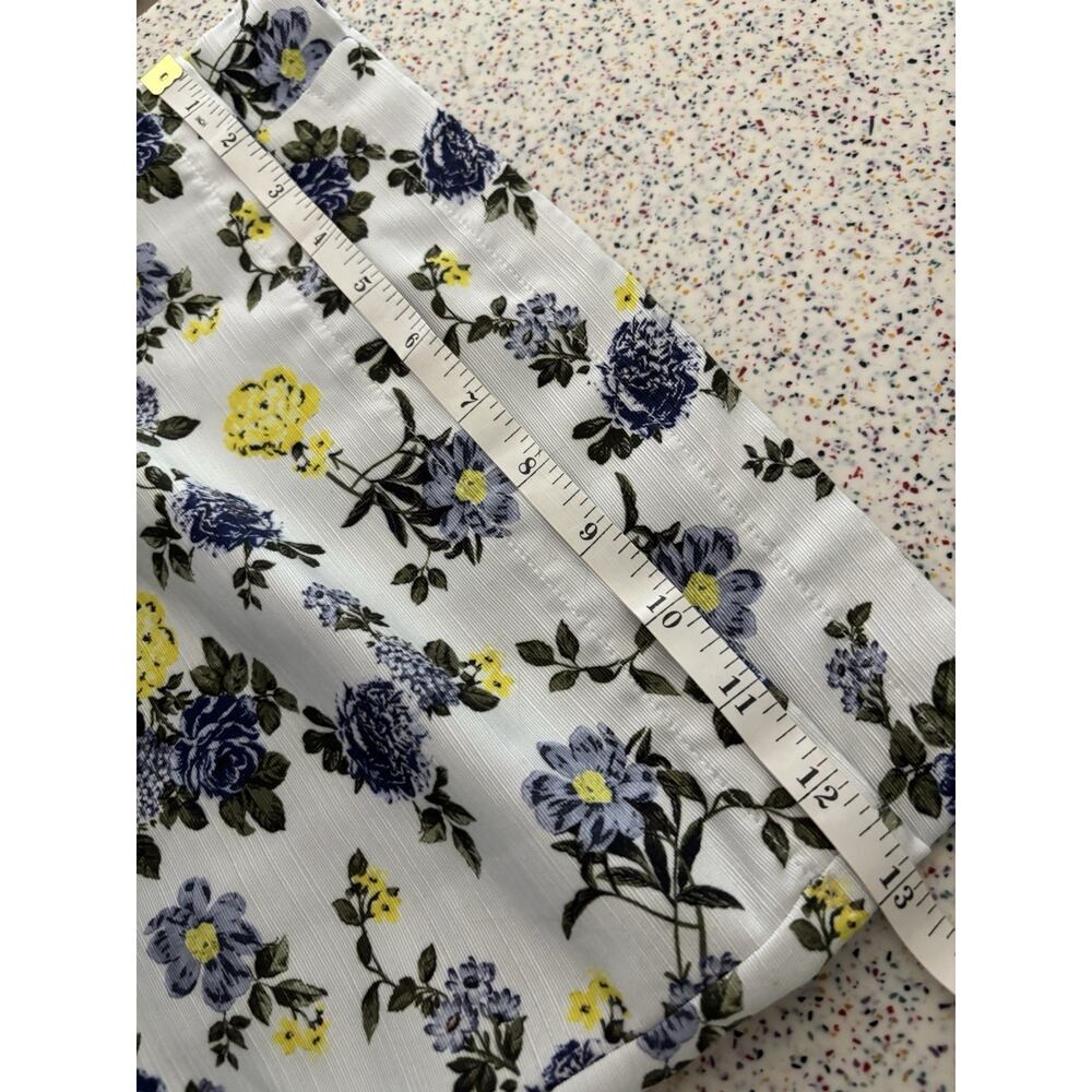 ASOS Women’s Blue Yellow Floral Peplum Wide Leg Jumpsuit Strapless Size 2 White - Picture 14 of 14
